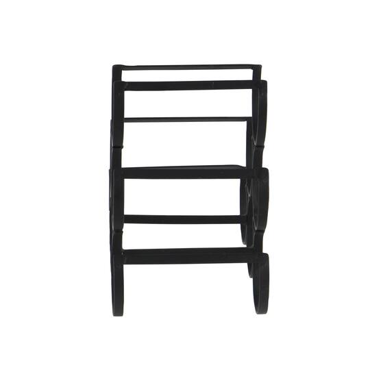 10" Black Metal Industrial Wine Holder Rack